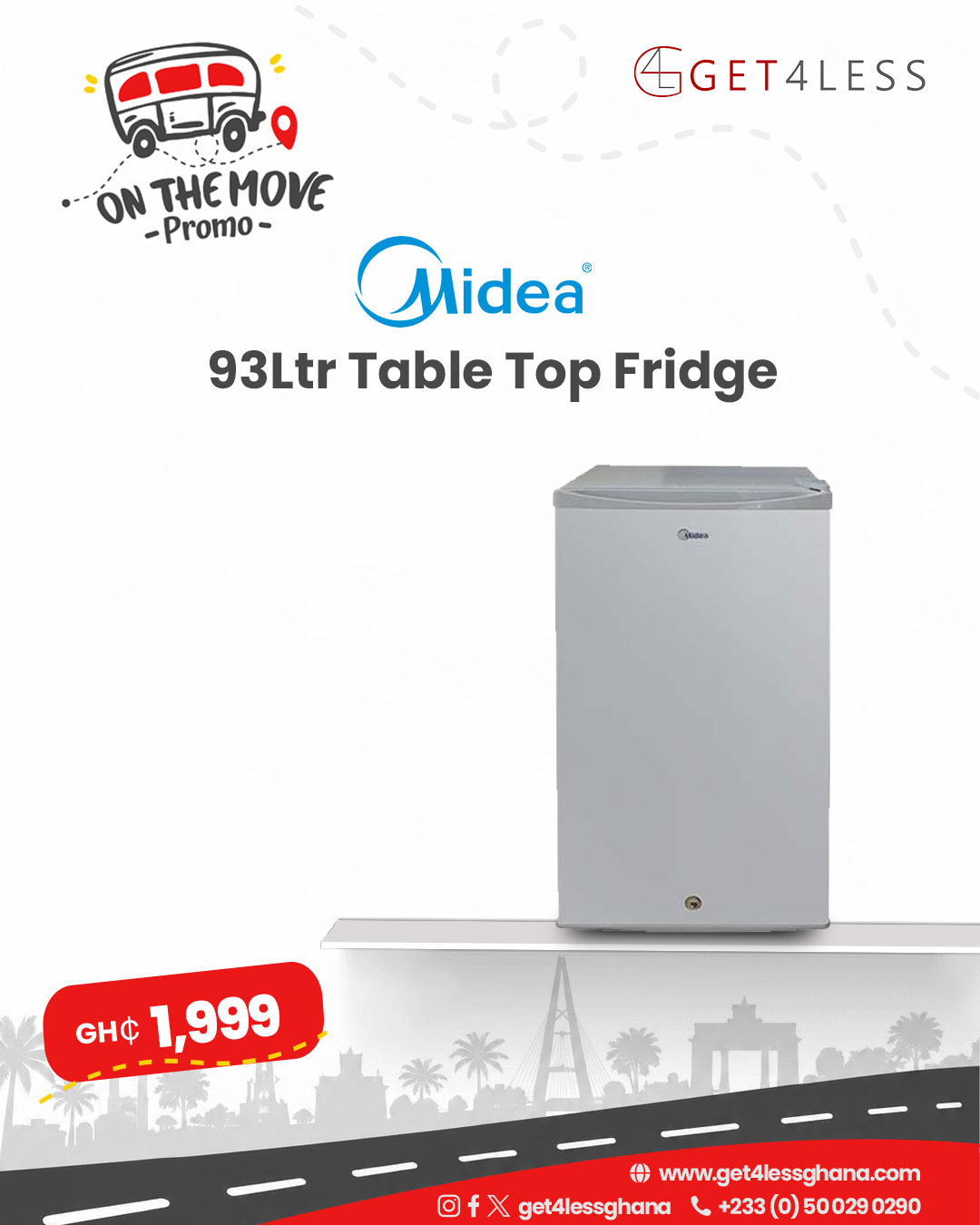 Midea Table Top 93 Litres Silver