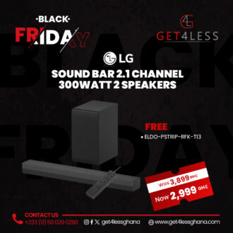 LG Sound Bar 2.1 Channel 300Watt 2 Speakers with Free Eldo Pro Power Strip ELDO-PSTRIP-RFK-T13