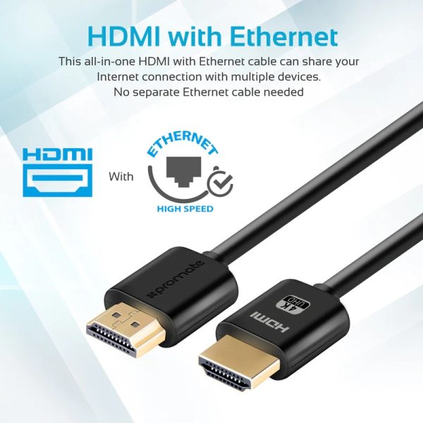 Promate High Definition 4K HDMI Audio Video Cable - Image 4