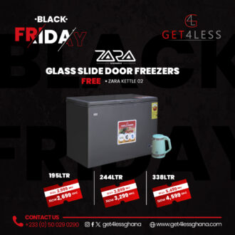 Zara Freezer 340 Litres Lock Light Silver with free B-ZA-002B kettle