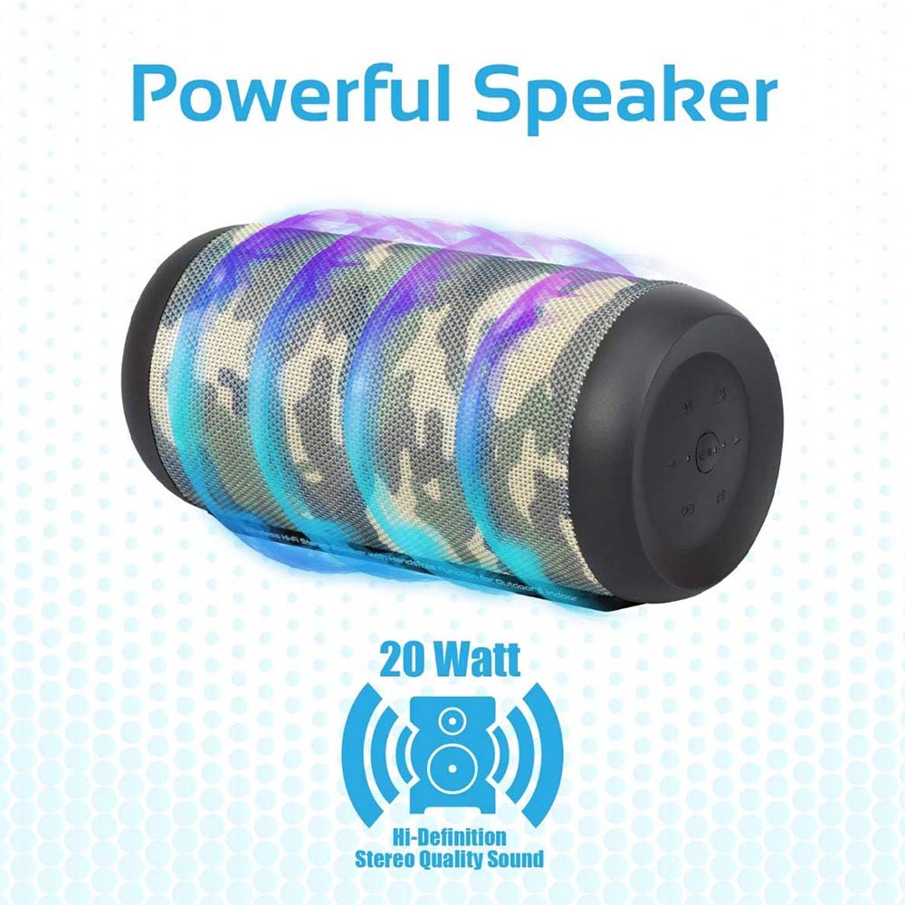 Promate 20Watts Wireless HiFi Stereo Speaker Camouflage - Image 2