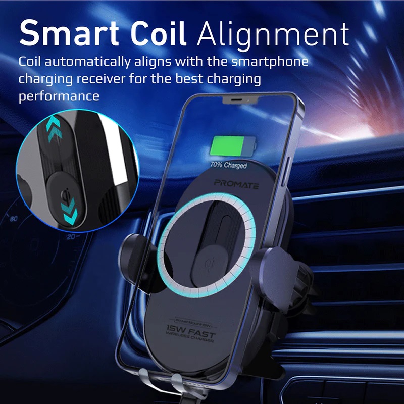 Promate 15W Smart Sensor Car Wireless Charger - Get4Less Ghana
