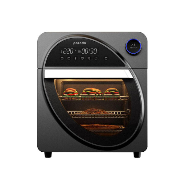 Porodo LifeStyle Dual  Mode Touch Control Air Fryer and Oven  14.5L 1700W - Black - Image 3