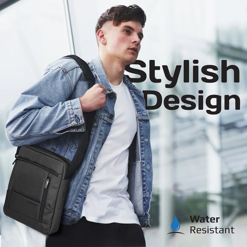 Promate Accented 13.3 Laptop and Tablet Handbag with Mulple Pocket, Black - Image 2