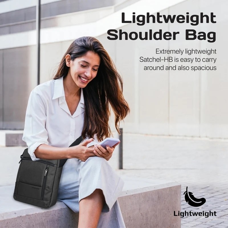 Promate Accented 13.3 Laptop and Tablet Handbag with Mulple Pocket, Black - Image 4