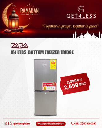 Zara Fridge Bottom Freezer 161 Litres Silver
