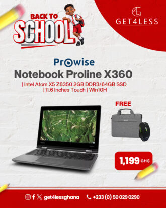 Prowise Notebook Proline X360 Intel Intel Atom X5-Z8350 2GB-DDR3 64GB SSD 11.6 Inch Touch with Free Eldo Bag and Mouse