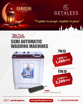 Zara Washing Machine 11KG Semi Automatic with free Eldo Pro Power Strip
