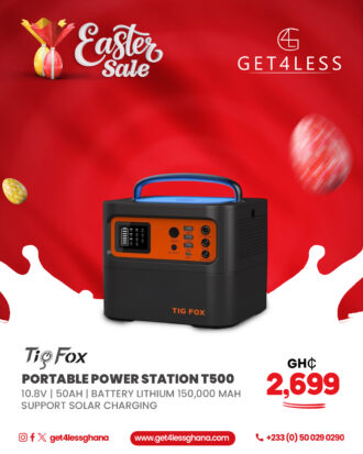 Tig Fox Portable Power Station T500 10.8V/50AH Battery Lithium 150,000 mAh Support Solar Charging