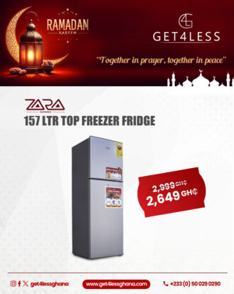 Zara Fridge 157 Litres Top Freezer Lock Dark Silver