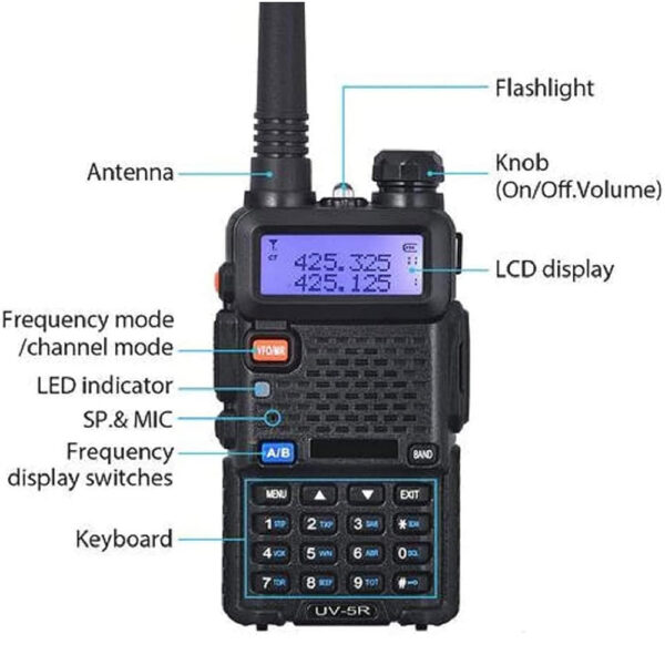 BAOFENG UV-5R Dual Band (VHF/UHF) Analog Portable Two way Radio - Image 3