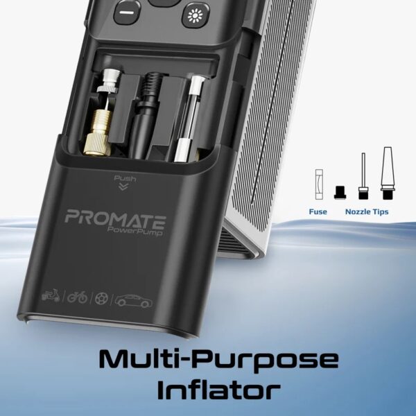 Promate 160PSI Portable Electronic Air Pump with 7500mAh Power - Image 3