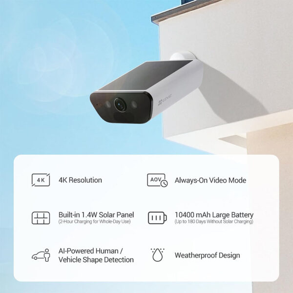 EZVIZ 4K Stand Alone Solar WiFi Camera - Image 2