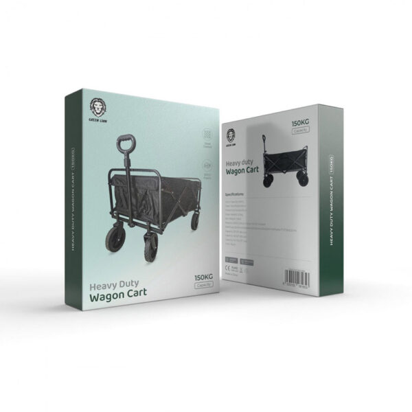 Green Lion Heavy Duty Wagon Cart 150kg Black - Image 5