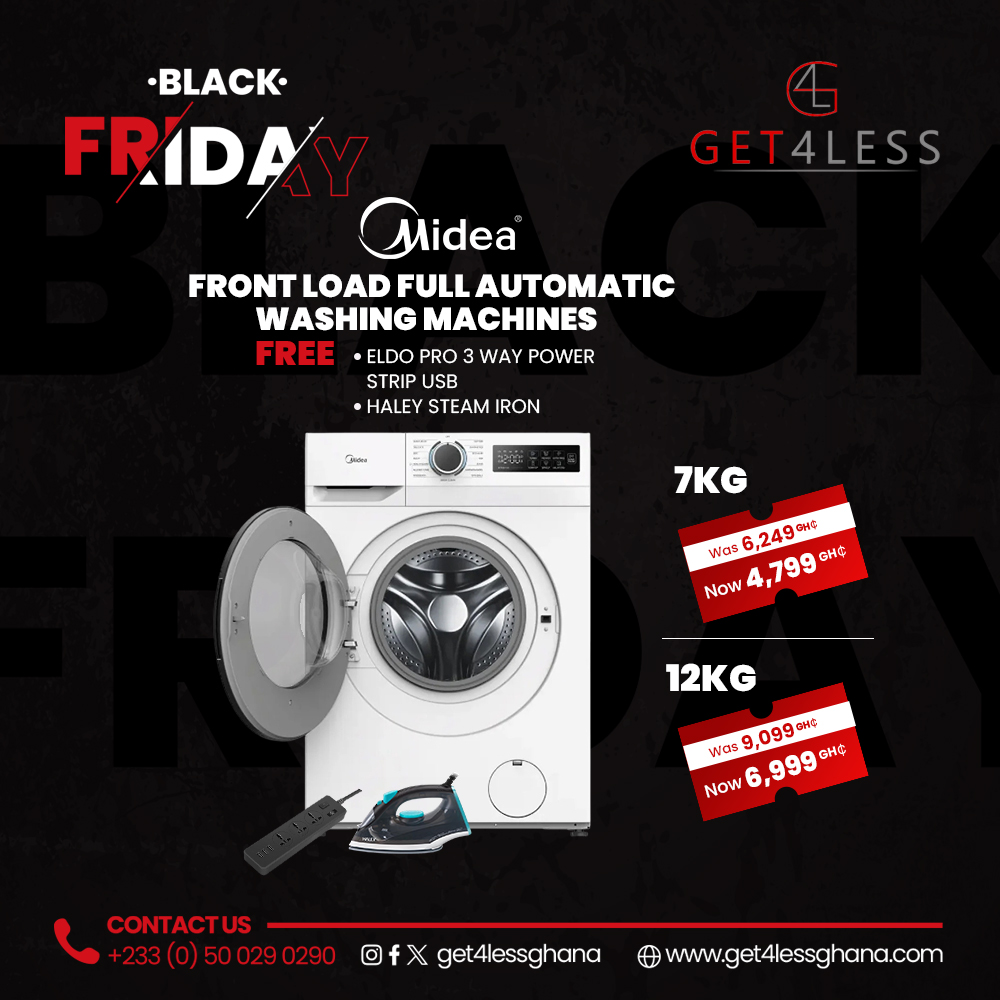 Midea Washing Machine Front Load 7KG Full Automatic with free Eldo Power Strip and Haley personal scale