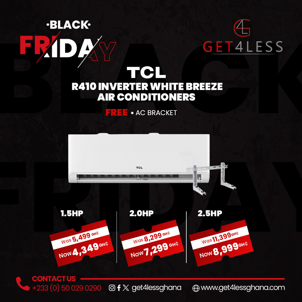 TCL AC 1.5 HP R410 Inverter White Breeze with free AC Bracket