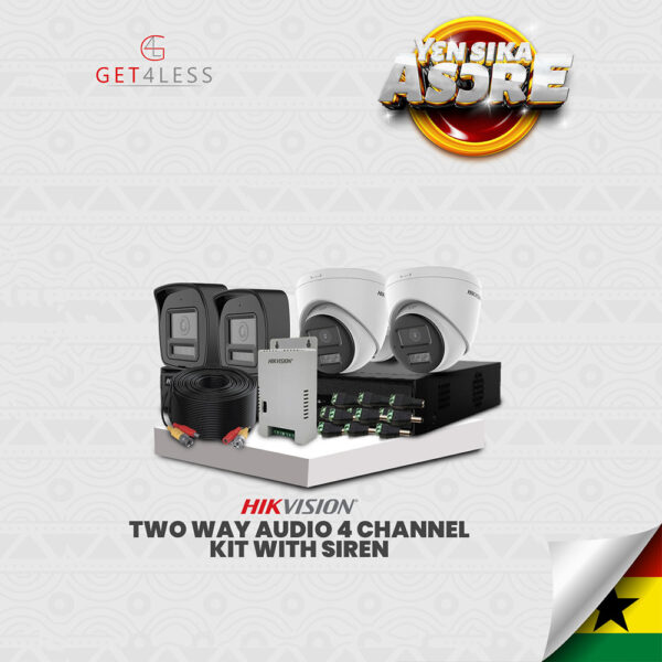 Hikvision Two Way Audio 4 Channel Kit with Siren
