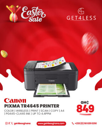 Canon Pixma TR4645 Color Wireless Print Scan Copy PG445-CL446 Ink Up to 4.4ppm Black