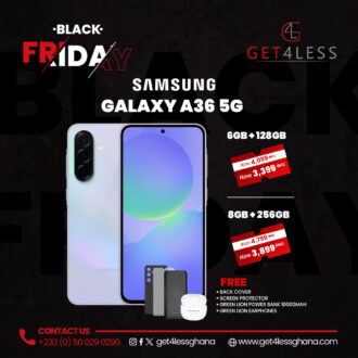 Samsung Galaxy A36 8GB RAM 256GB with free cover, protector, Green Lion Power Bank  and Green Lion Wireless Earbuds