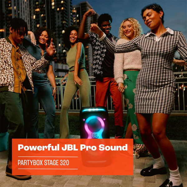 JBL Partybox Stage 320 Portable Wireless Speaker - Black - Image 5
