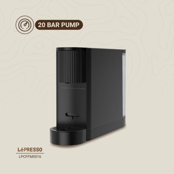 LePresso 20 Bar Coffee Machine with 500ml Water Capacity and Cupsule Storage - Black - Image 3