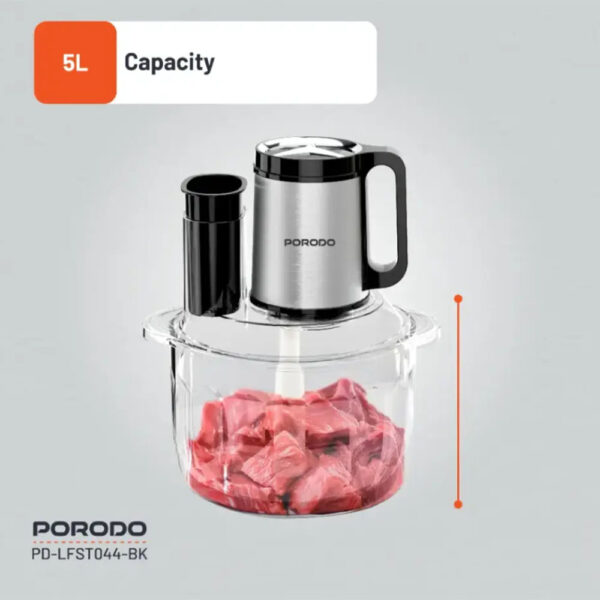Porodo Lifestyle 5L Multifunctional Chopper 600W - Black - Image 2