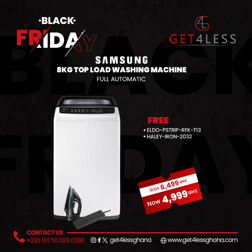 Samsung Washing Machine 8kg Top Load Full Automatic with Free Eldo Power Strip RFK-T13 and Haley Iron HY-2032