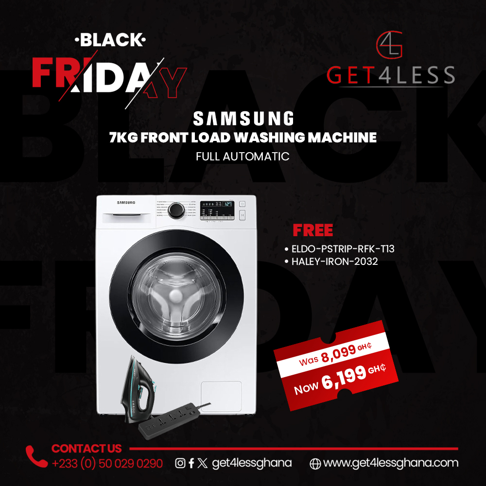 Samsung Washing Machine 7Kg Front Load Full Automatic with Free Eldo Power Strip RFK-T13 and Haley Iron HY-2032