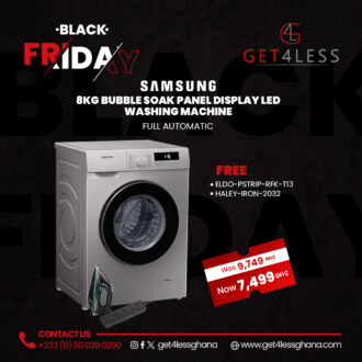 Samsung Washing Machine 8kg Bubble Soak Panel Display Led with Free Eldo Power Strip RFK-T13 and Haley Iron HY-2032