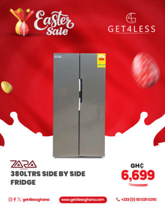 Zara Fridge Side By Side 380 Litres Net Silver