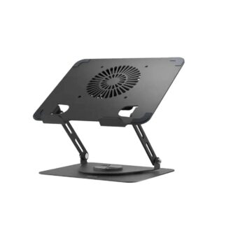 Green Lion Adjustable Laptop Stand with cooling fan- Black