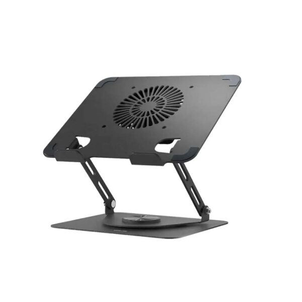 Green Lion Adjustable Laptop Stand with cooling fan- Black