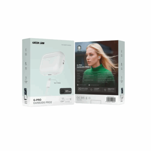 Green Lion G-PRO Earbuds 2 - White - Image 2