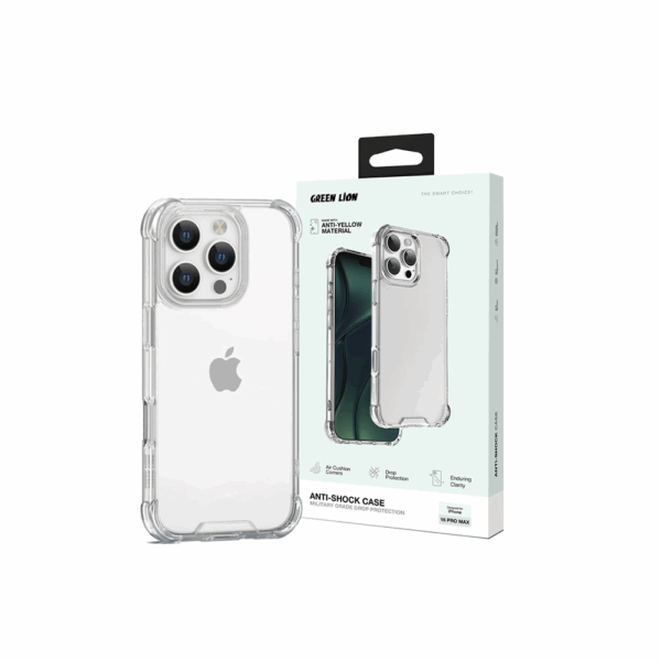 Green Lion Anti-Shock Case for iPhone 16 Pro Max - Clear - Image 5