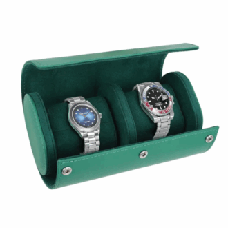 Green Lion Duo Watch Roll Case - Green