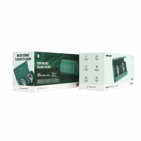Green Lion Duo Watch Roll Case - Green - Image 3
