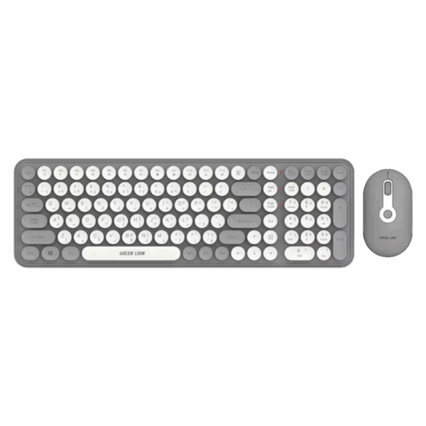 Green Lion GKM-300 Wireless Keyboard + Mouse - Grey