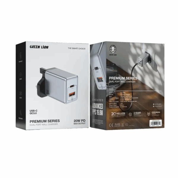 Green Lion Premium Series UK Plug PD 35W - Gray - Image 2