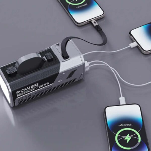 Green Lion Power Max 22.5W 50000mAh Power Bank - Silver - Image 2