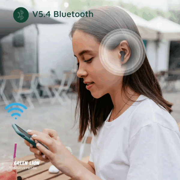 Green Lion River True Wireless Earbuds - Black - Image 2