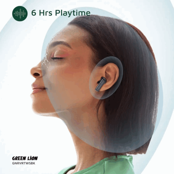 Green Lion River True Wireless Earbuds - Black - Image 3