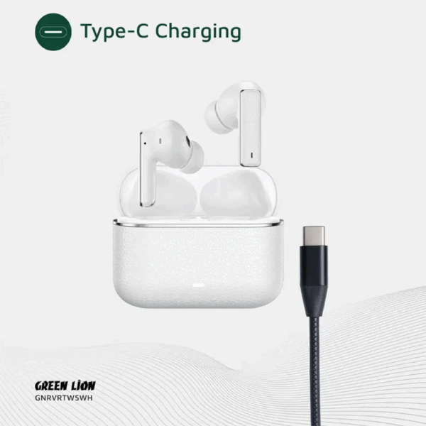 Green Lion River True Wireless Earbuds - Cream - Image 2
