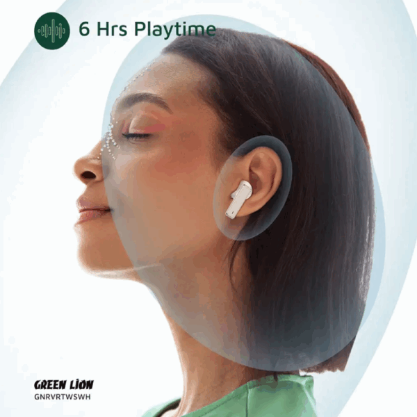 Green Lion River True Wireless Earbuds - Cream - Image 3