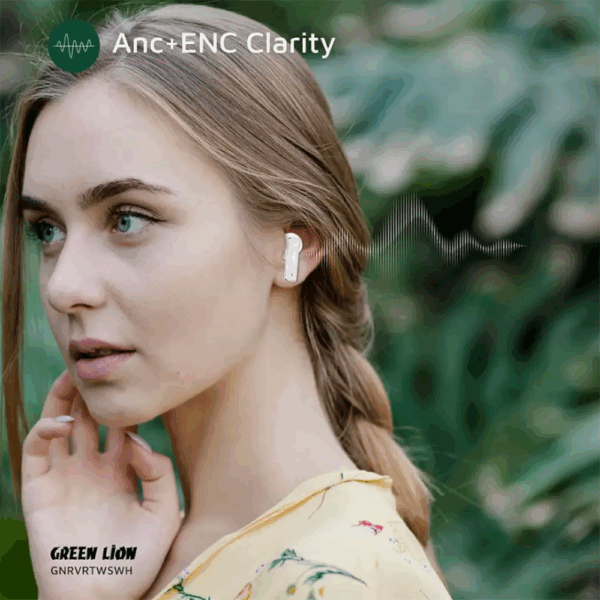 Green Lion River True Wireless Earbuds - Cream - Image 4
