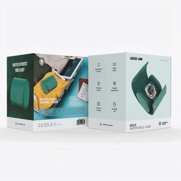 Green Lion Solo Watch Roll Case - Green - Image 3