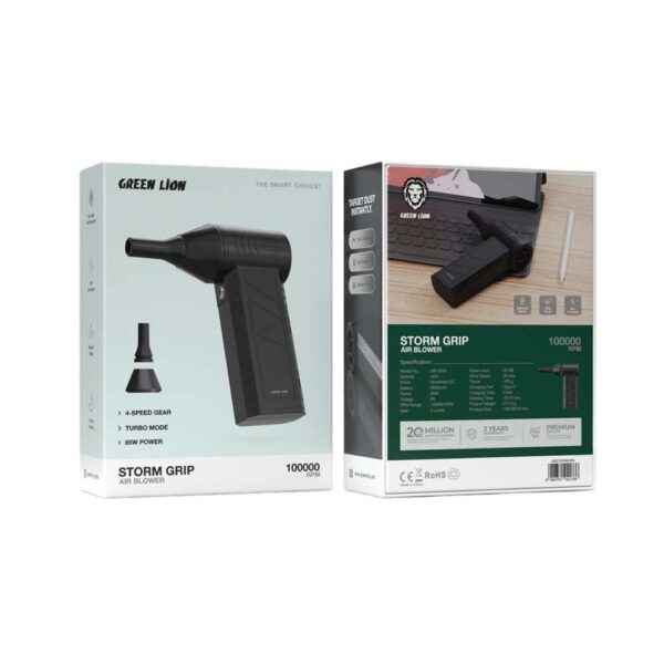 Green Lion Storm Grip Air Blower 100000 RPM - Black - Image 2