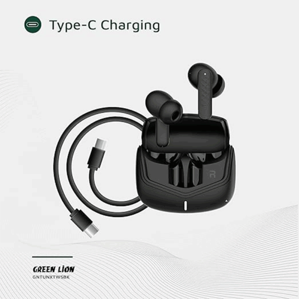 Green Lion Tune X True Wireless Earbuds - Black - Image 2