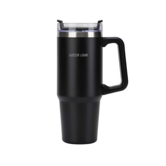 Green Lion Vacuum Travel Mug - Black