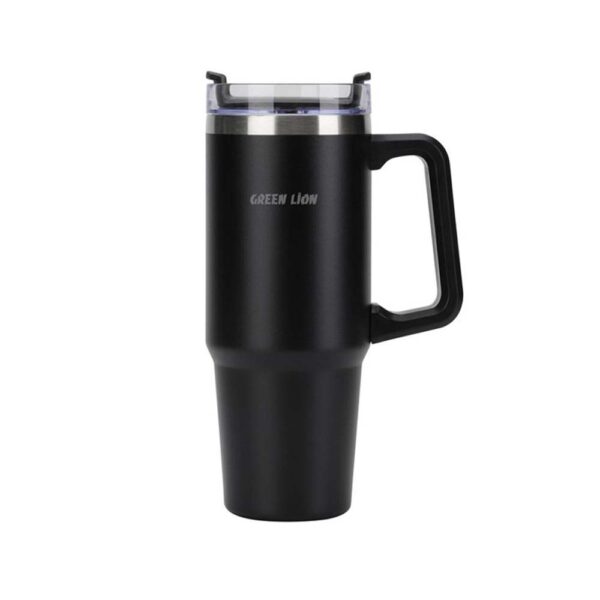 Green Lion Vacuum Travel Mug - Black