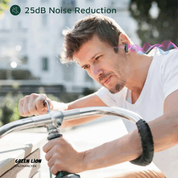 Green Lion ZINC Y Metal Earbuds TWS with ANC - Black - Image 2